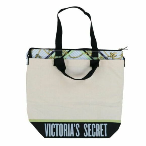 New Victoria's Secret 2 in 1 Carryall Tote with Removable Insulated Cooler Bag - Picture 7 of 9